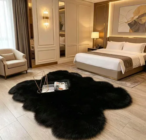 Vista 27 de Alfombra de piel sintética de 2 x 6 pies, color beige, lavable a máquina, súper suave, esponjosa, alfombra de piel de oveja mullida para dormitorio