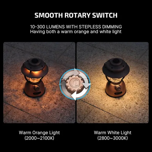 Vista 4 de OLIGHT Olantern Classic 2 Pro - Linterna de campamento con control de aplicación, linterna LED recargable de 300 lúmenes con fuentes de luz duales