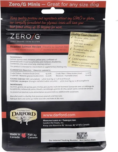 Vista 2 de Mini golosinas para perros con receta de salmón asado Zero/G, 6 onzas
