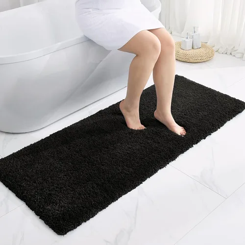 Vista 20 de Disolla - Alfombra antideslizante pequeña y esponjosa para el suelo del baño, lavable, afelpada, para ducha, absorbente, color beige, 17 x 24