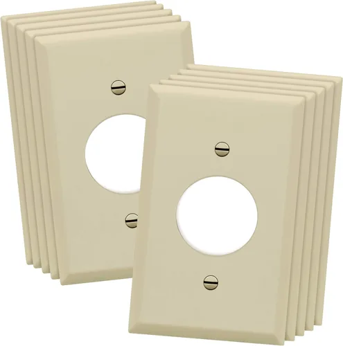 Vista 8 de ENERLITES Combinación de salida dúplex / receptáculo individual de 1.406 pulgadas, cubierta de placa de pared con orificio, tamaño estándar de 2