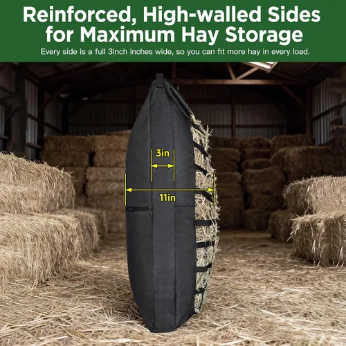 Vista 5 de 2Pack Heavy Duty Hay Bags for Horses Slow Feed with Widening Side Design
