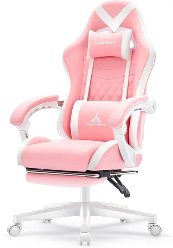 Vista 11 de Silla para Videojuegos, Silla de Oficina Ergonómica con Masaje, Asiento de Computadora con Reposapiés, Cojín de Muelles de Bolsillo, Silla