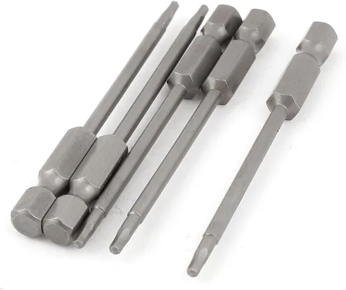 Vista 5 de uxcell 1/4 pulgada vástago hexagonal 0.050 in cabeza hexagonal destornillador magnético puntas 5pcs