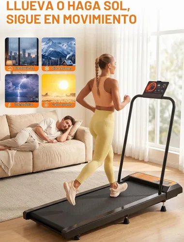Vista 7 de RJOP Walking Treadmill Pad with Incline - Portable Under Desk Treadmill, Walking Pad with Handlebar, 2.5HP Low Noise, 2-in-1 Treadmill for Home