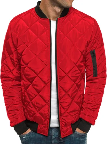 Vista 8 de Chaqueta bomber de invierno para hombre, abrigo grueso y cálido de algodón acolchado de béisbol