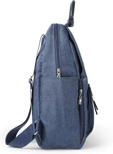 Vista 2 de Baggallini Mochila todo el día para mujer con pulsera de teléfono RFID, Azul Acero, talla única