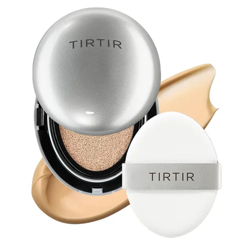 Vista 23 de [*Tamaño mini*] TIRTIR Aura Glow Silver Cushion Base de cojín coreana, (#13N Fair Ivory, 0.15 onzas líquidas)