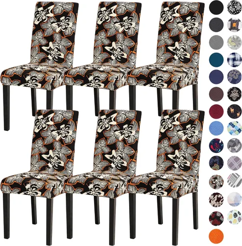 Vista 39 de Sufdari Juego de 2 fundas para sillas de comedor, fundas para sillas de cocina, fundas para sillas Parsons, protectores de sillas de elastano