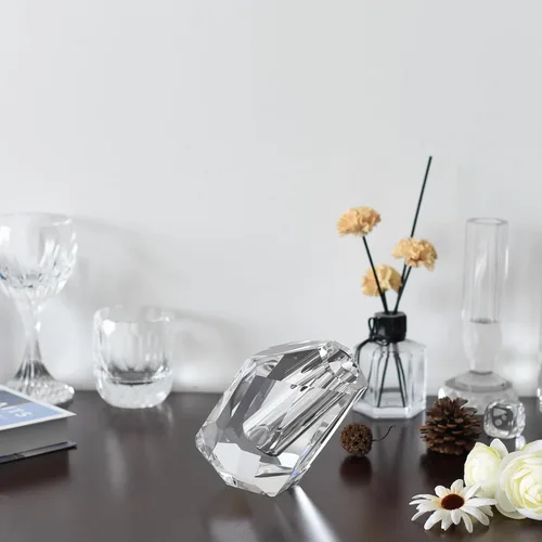 Vista 5 de Los jarrones de cristal se pueden inclinar, sala de estar, decoración de centros de mesa de comedor, botella de aroma (3.5 x 5.9 pulgadas)