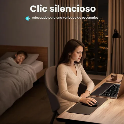 Vista 6 de INFINMIND Ratón inalámbrico Bluetooth con desplazamiento lateral y multidispositivo, ratones de computadora ergonómicos con desplazamiento
