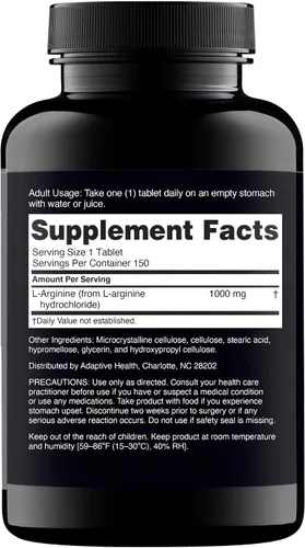 Vista 2 de Nugenix Essentials - Suplemento de L-arginina para hombres, aminoácidos, 1000 mg, 150 unidades Apoyo a la salud celular