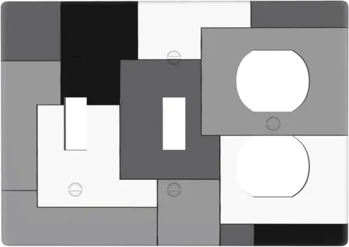 Vista 115 de Taupe Beige Marrón Gris Abstracto Arte 1-Banda Interruptor de Luz Doble de Recepción Placa de Pared Toma Cubiertas Eléctricas Decorativas Modernas