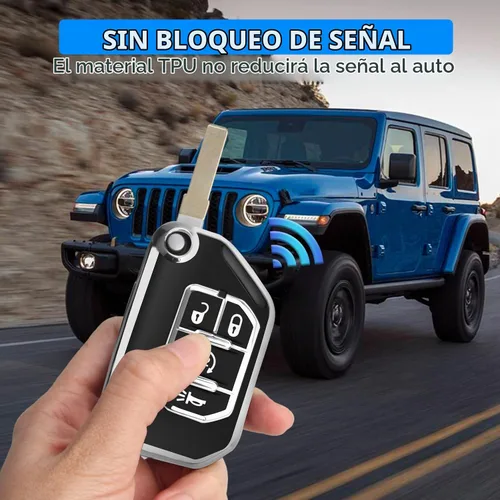 Vista 3 de QBUC Funda para llavero Jeep con llavero (negro)