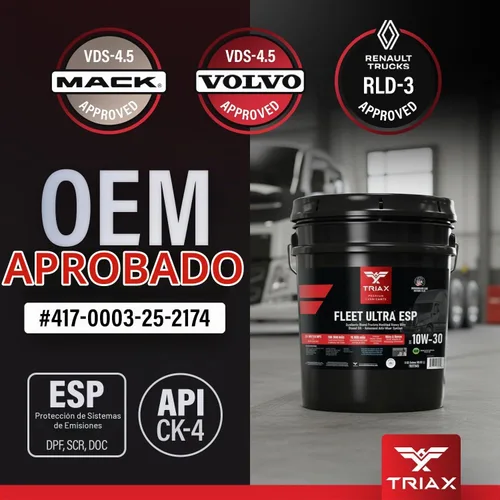 Vista 4 de TRIAX Fleet Ultra ESP 10W-30 API CK-4 - Mezcla sintética con licencia de moly y boro, aceite de motor diésel resistente, compatible con Volvo, Mack