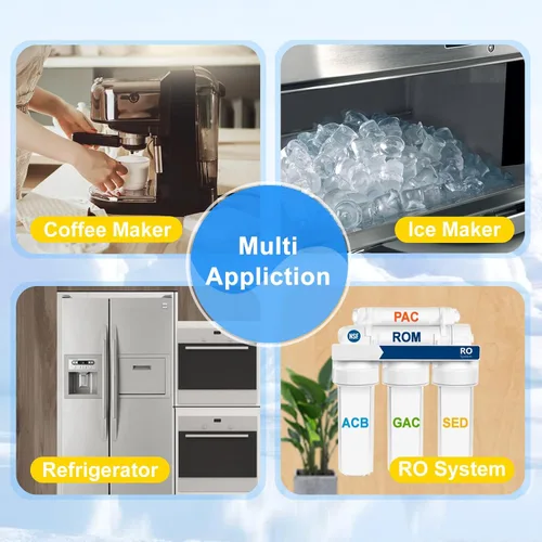 Vista 4 de Kit de filtro de agua en línea para refrigerador y máquina de hielo, reemplazo de filtro de carbono de conexión rápida de 1/4 pulgadas para sistema