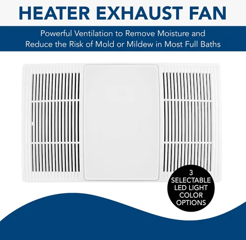 Vista 4 de Broan-NuTone PowerHeat - Extractor de baño, calentador, luz y temporizador de cuenta regresiva Enerlites