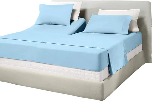 Vista 41 de Juego de sábanas de algodón de 600 hilos tamaño Queen dividido para base de cama ajustable, juego de sábanas de 4 piezas con bolsillo profundo