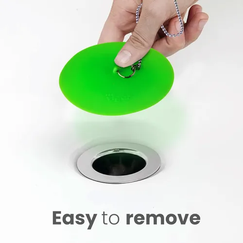 Vista 5 de Vigar Flower Power - Tapón de baño, tapón de bañera rosa y verde con flotador floral en forma de margarita, se adapta a desagües de tamaño estándar