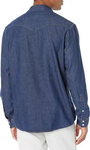 Vista 2 de Tienda Essentials - Camisa de mezclilla, corte regular y manga larga para hombre