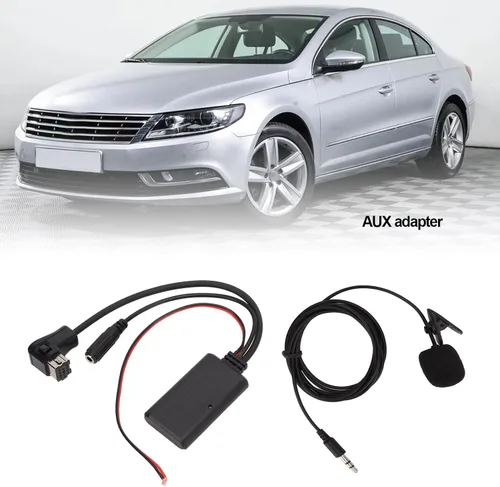 Vista 3 de Fydun Adaptador Bluetooth AUX de coche Bluetooth conector para módulo estéreo de audio Cable de audio estéreo adaptador de entrada AUX con micrófono