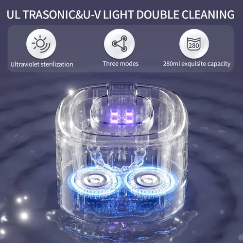 Vista 7 de Limpiador ultrasónico de dentaduras postizas, máquina limpiadora de retenedores para dentaduras, protectores bucales, frenillos, cabezales