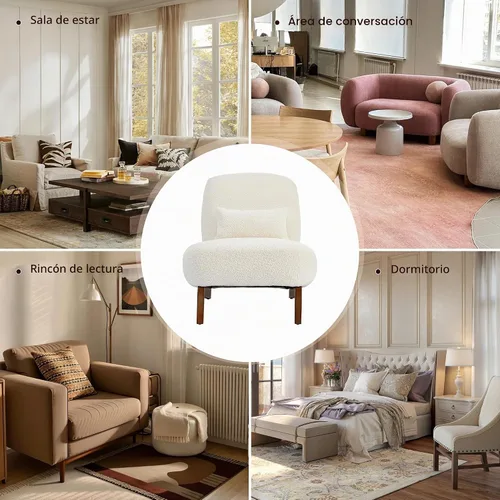 Vista 8 de Morden Fort Juego de Sofá Boucle de 2 Piezas, Conjunto de Sofás Tapizados Modernos Duraderos Cómodos Boucle Aptos para Mascotas, Silla sin Brazos