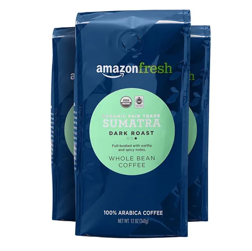Vista 9 de Amazon Fresh, Café orgánico de grano entero de Perú de comercio justo, tostado medio, 12 onzas