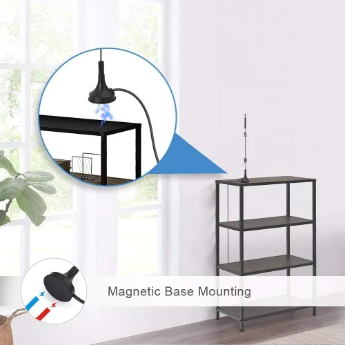 Vista 7 de Bingfu Antena WiFi de banda dual 2.4GHz 5GHz 5.8GHz 9dBi con base magnética RP-SMA macho para enrutador WiFi, tarjeta de red inalámbrica, adaptador