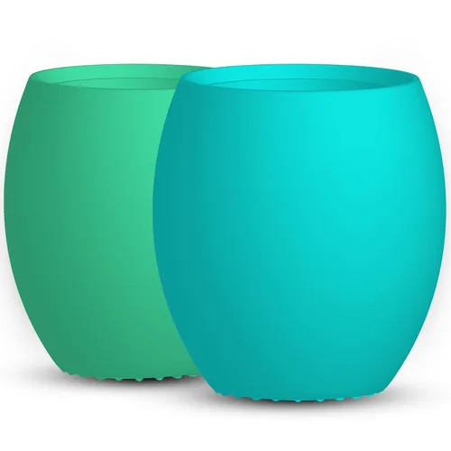 Vista 11 de Taza de silicona para bebé, taza de entrenamiento para niños pequeños, taza abierta para el destete LED de bebé, paquete de 2 tazas para bebés sin