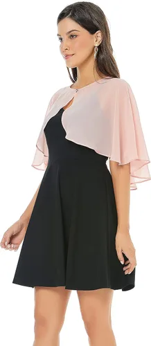 Vista 2 de Chales de encaje de gasa suave para vestido de noche, boda, capa para mujer