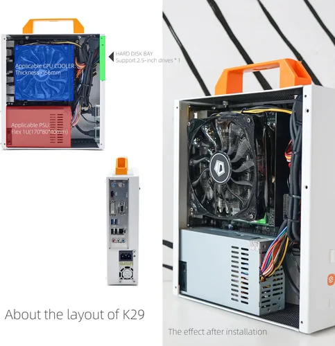 Vista 6 de SGPC K29 4.1L Mini ITX caso para HTPC y edificios de oficina