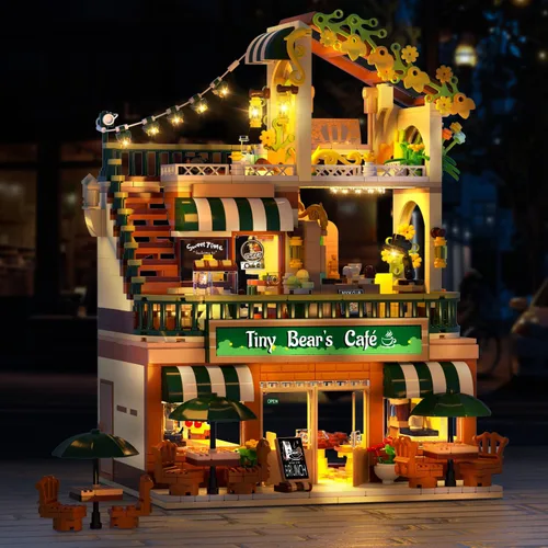 Vista 5 de INSOON City Coffee House - Juego de construcción con luces para adultos
