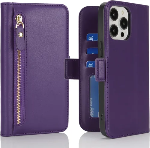 Vista 15 de Havaya Funda MagSafe compatible con iPhone 13 Pro Max con tarjetero - Funda magnética desmontable 2 en 1 - Ranuras para tarjetas de crédito de carga