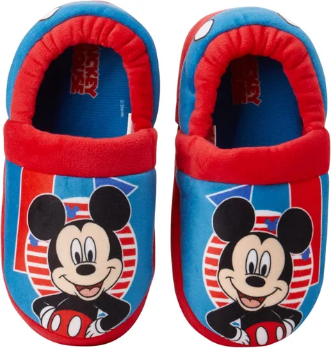 Vista 4 de Disney Boys Mickey Mouse Slippers Cozy Plush Fuzzy Slippers Non-Slip, Non-Skid Slippers for Boys (ToddlerLittle Kid)
