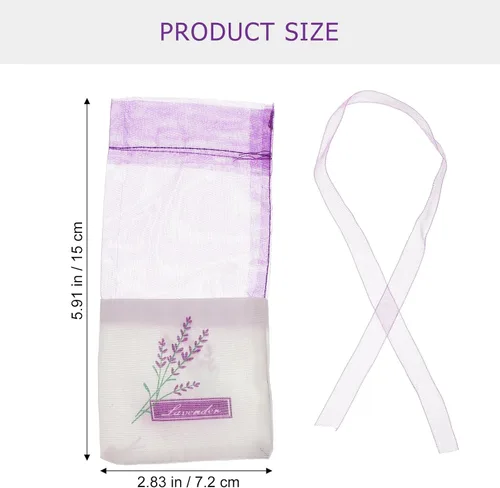 Vista 6 de 30 bolsas vacías de lavanda para cajones, armarios, bolsas pequeñas de gasa con estampado de flores, fragancia de 6 x 2.8 pulgadas para organización