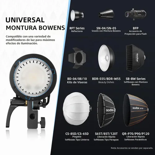 Vista 8 de GODOX AD600 Pro II AD600Pro II - Estroboscópico flash para exteriores, 2.4G TTL Studio Flash HSS 1/8000s, luz de modelado bicolor de 40 W, batería