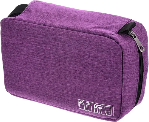 Vista 8 de PATIKIL Neceser de viaje, organizador de maquillaje portátil, bolsa de aseo impermeable con gancho para colgar para hombres y mujeres, Gris