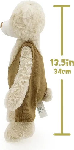 Vista 2 de MR VIVICARE Oso de peluche de 34.3 cm de color crema y beige para niños y bebés recién nacidos, osos de peluche vestidos de punto y de felpa