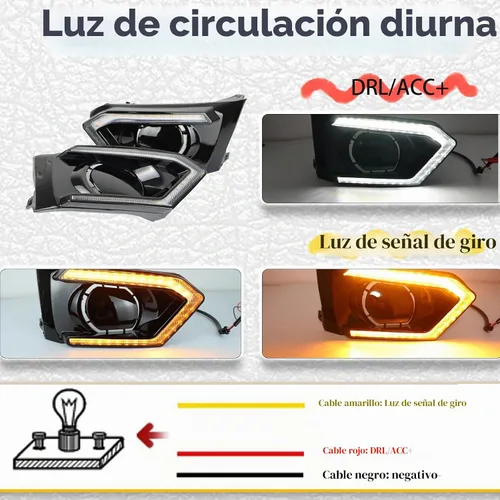 Vista 2 de Switchback - Luz antiniebla LED para parachoques delantero, DRL, color ámbar, señal de giro secuencial compatible con Nissan Altima 2019-2022