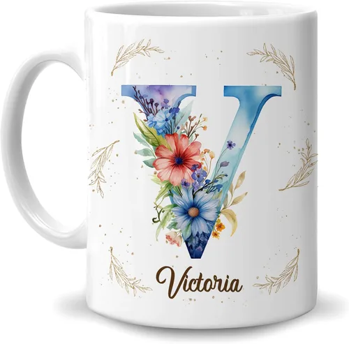 Vista 12 de Hyturtle Taza de café personalizada con inicial con nombre, monograma de cumpleaños, regalos de Navidad para niñas y mujeres, letra A del alfabeto