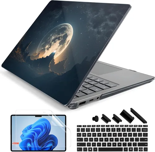 Vista 16 de Batianda Aurora - Funda prémium para laptop Microsoft Surface 5 4 3 de 15 pulgadas con reposamanos de metal, carcasa rígida de plástico