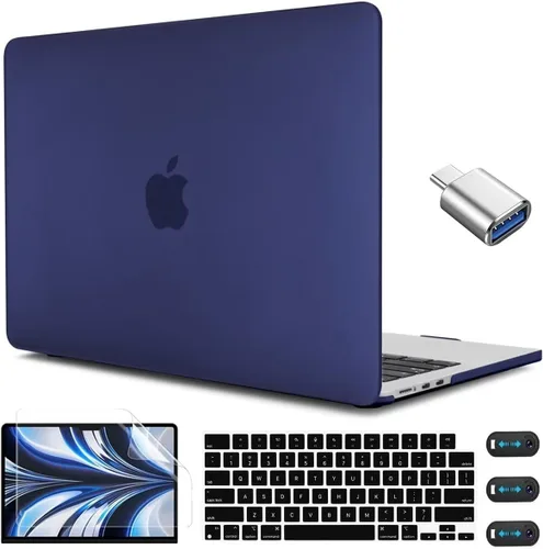 Vista 37 de CISSOOK para MacBook Air 13.6 M4 M3 M2 Funda 2025 2024 2022 Release, Carcasa Rígida de Plástico y Cubierta de Teclado y Adaptador USB para MacBook