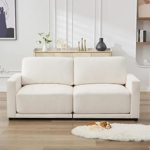 Vista 18 de Sofá modular en forma de L de 110.6 pulgadas, sofá modular de asiento profundo con otomana móvil, sofás gruesos de 4 asientos de gran