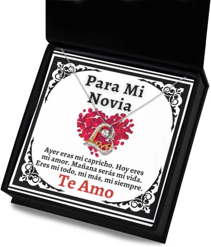 Vista 3 de Cadena para novia con mensaje personalizado, regalo de aniversario de boda o Navidad