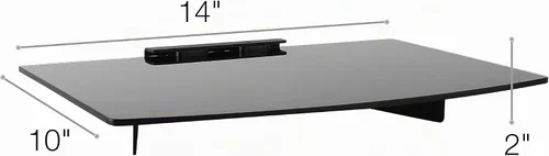 Vista 3 de TechOrbits Estante de pared de vidrio – Estante de montaje en pared para componentes multimedia DVD – Consola de entretenimiento flotante