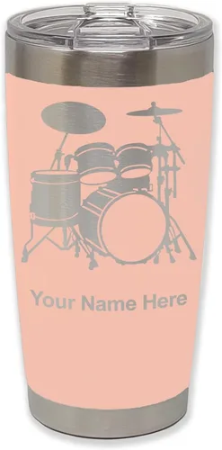 Vista 30 de LaserGram Vaso aislado al vacío de 20 onzas, juego de batería, grabado personalizado incluido (negro)