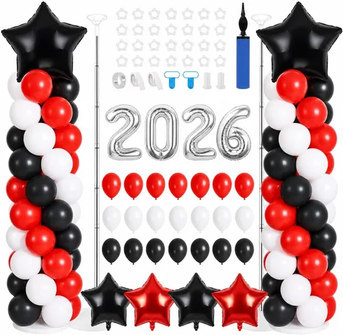 Vista 25 de Juego de 2 soportes de columna de globos de dinosaurio, kit de columna de globos de oro verde y verde ajustable con temática de dinosaurio