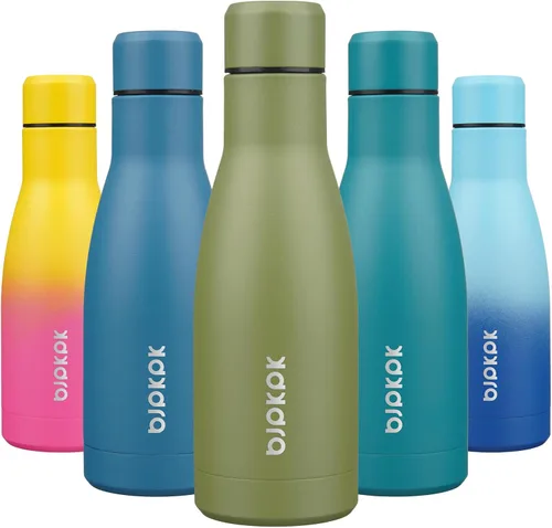 Vista 29 de [Usado] BJPKPK Botella de agua pequeña aislada de 12 onzas, frasco a prueba de A-azul