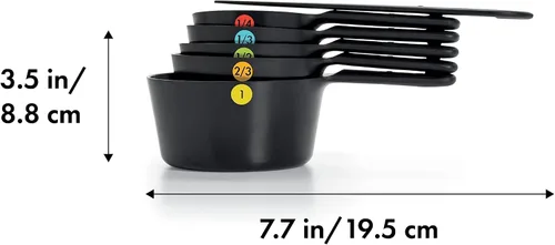 Vista 3 de OXO Set de tazas medidoras 6 piezas en negro, 8.89 x 12.7 x 24.77 cm